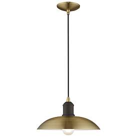 Image1 of 1 Light Antique Brass Mini Pendant