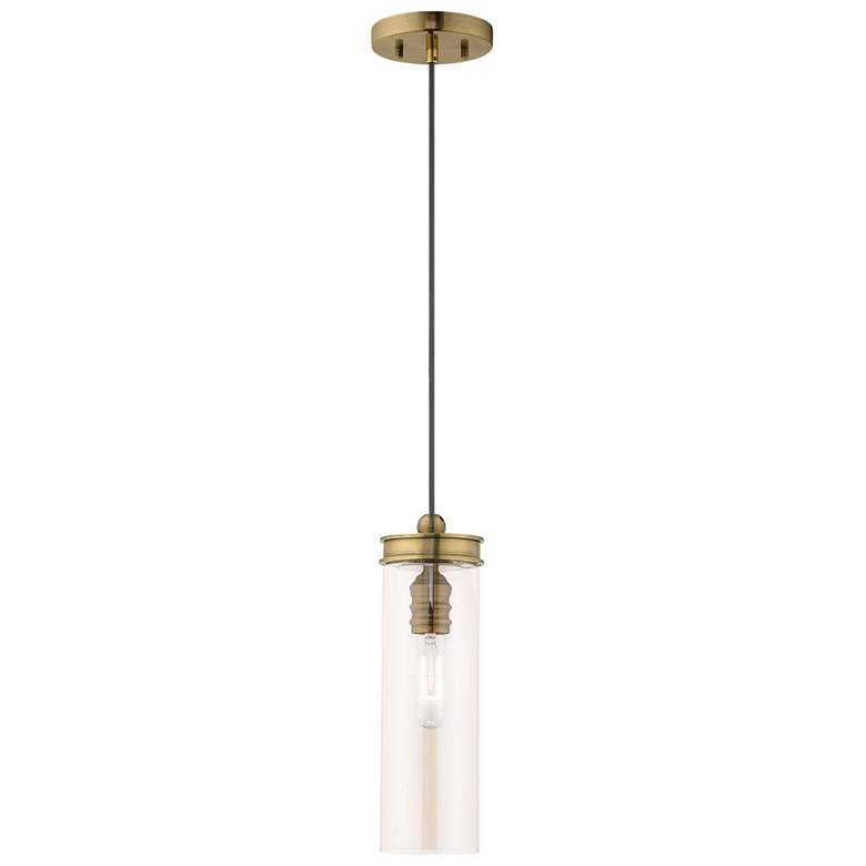 Image 1 1 Light Antique Brass Mini Pendant