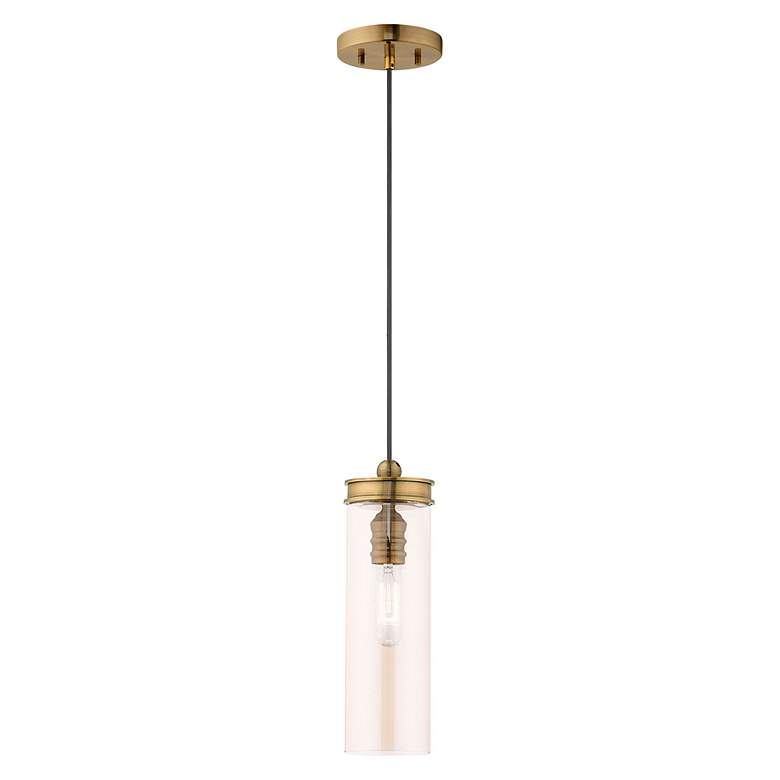 Image 2 1 Light Antique Brass Mini Pendant more views