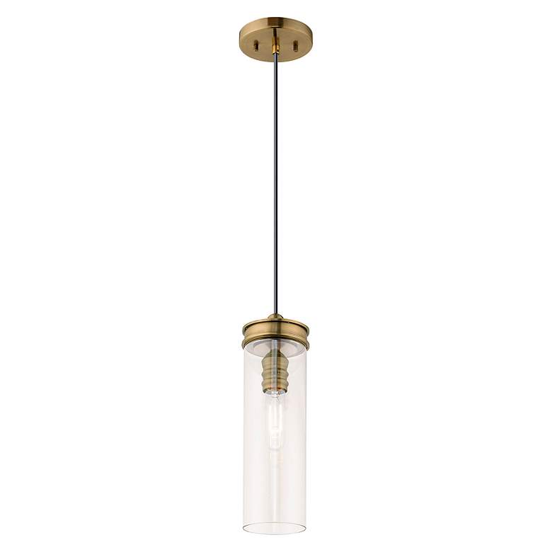 Image 4 1 Light Antique Brass Mini Pendant more views