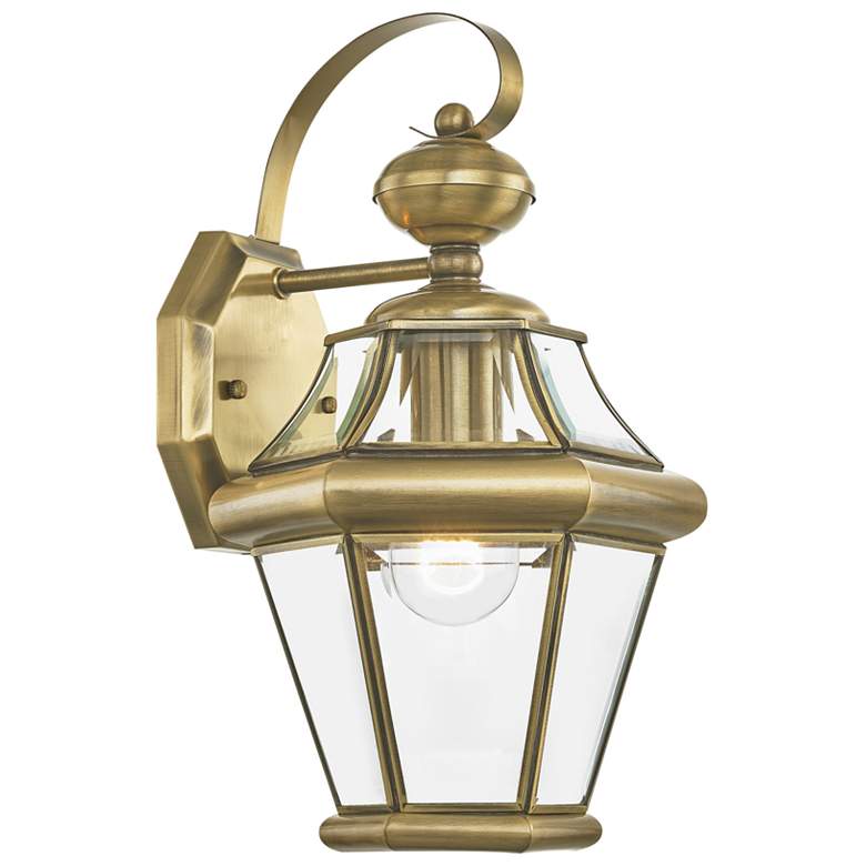 Image 1 1 Light Antique Brass Outdoor Wall Lantern