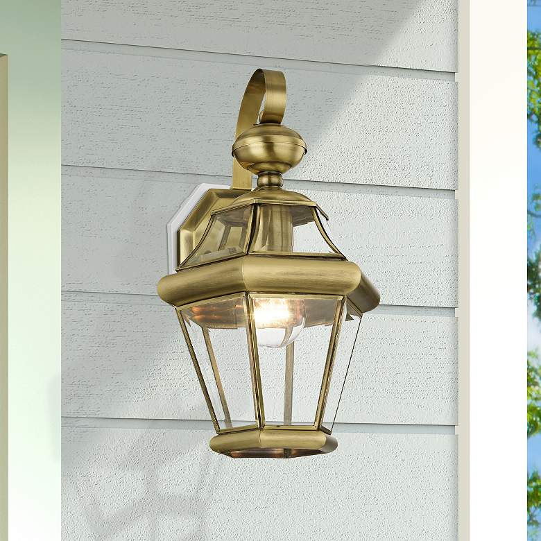 Image 1 1 Light Antique Brass Outdoor Wall Lantern