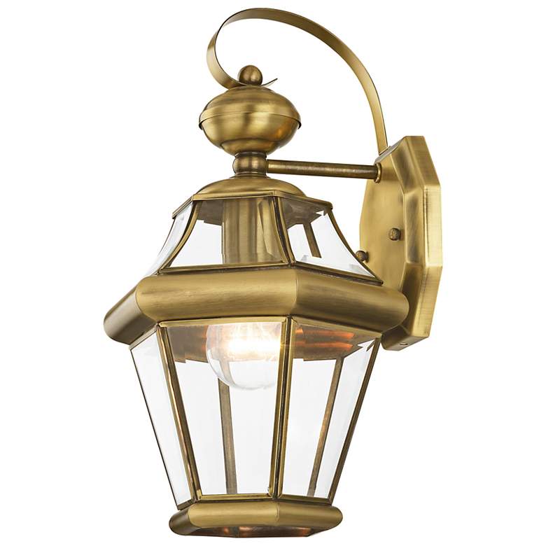 Image 6 1 Light Antique Brass Outdoor Wall Lantern more views