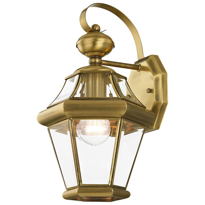 Image 7 1 Light Antique Brass Outdoor Wall Lantern more views