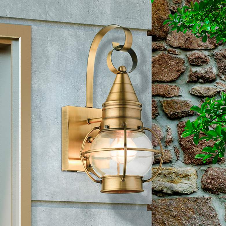 Image 1 1 Light Antique Brass Outdoor Wall Lantern