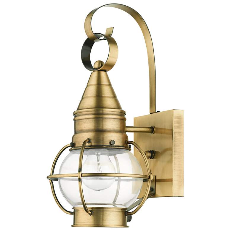Image 4 1 Light Antique Brass Outdoor Wall Lantern more views