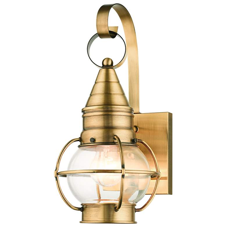 Image 5 1 Light Antique Brass Outdoor Wall Lantern more views