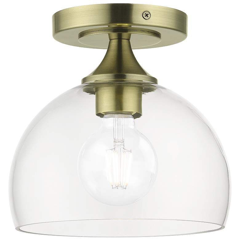 Image 2 1 Light Antique Brass Semi-Flush