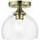 1 Light Antique Brass Semi-Flush