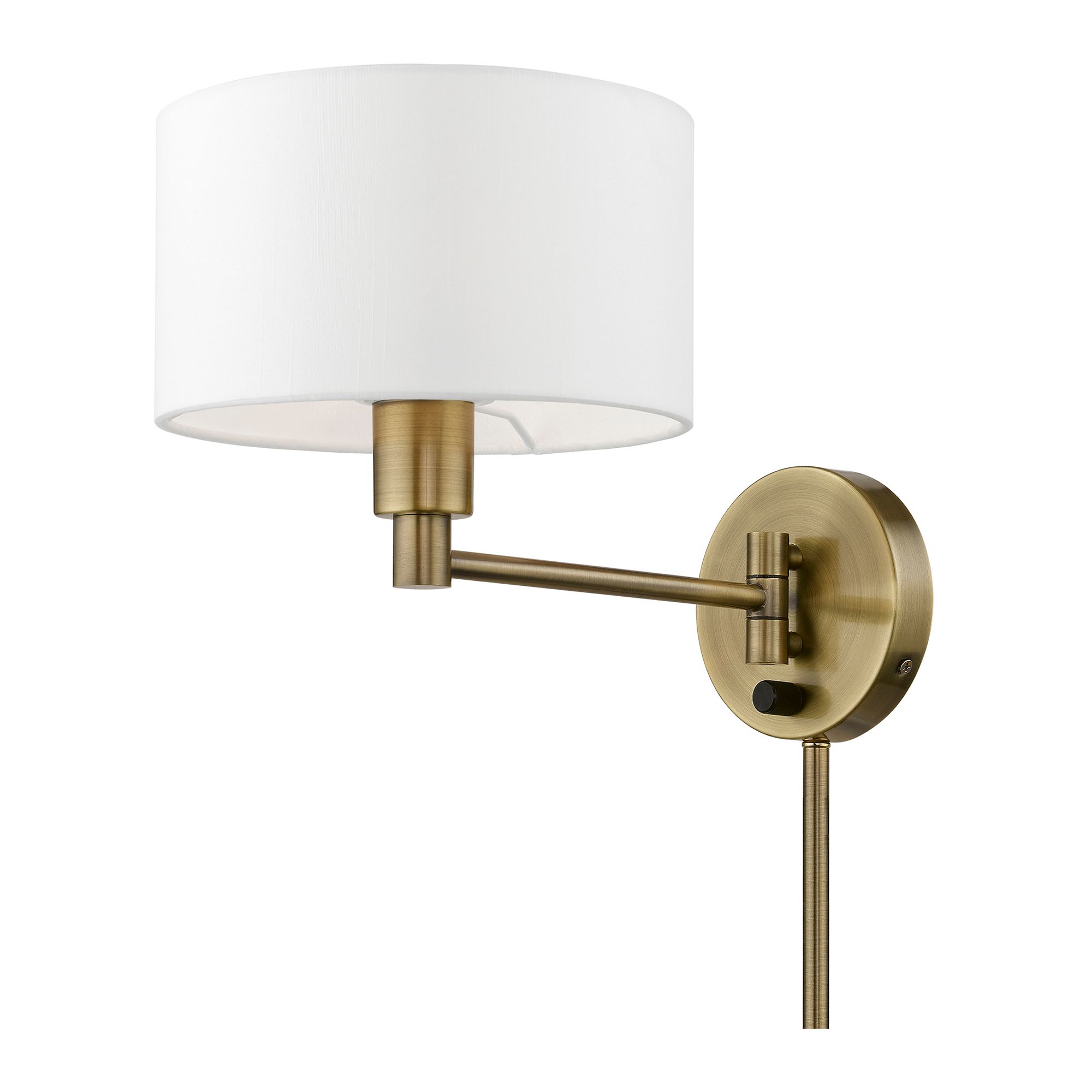 Image 3 1 Light Antique Brass Swing Arm Wall Lamp more views