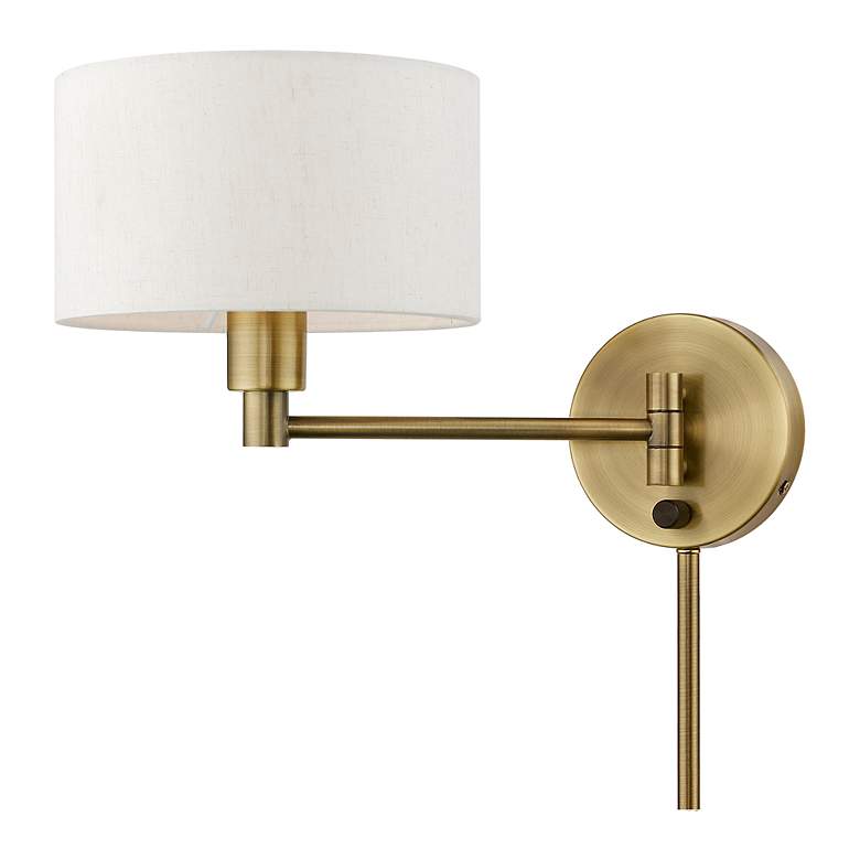 Image 4 1 Light Antique Brass Swing Arm Wall Lamp more views