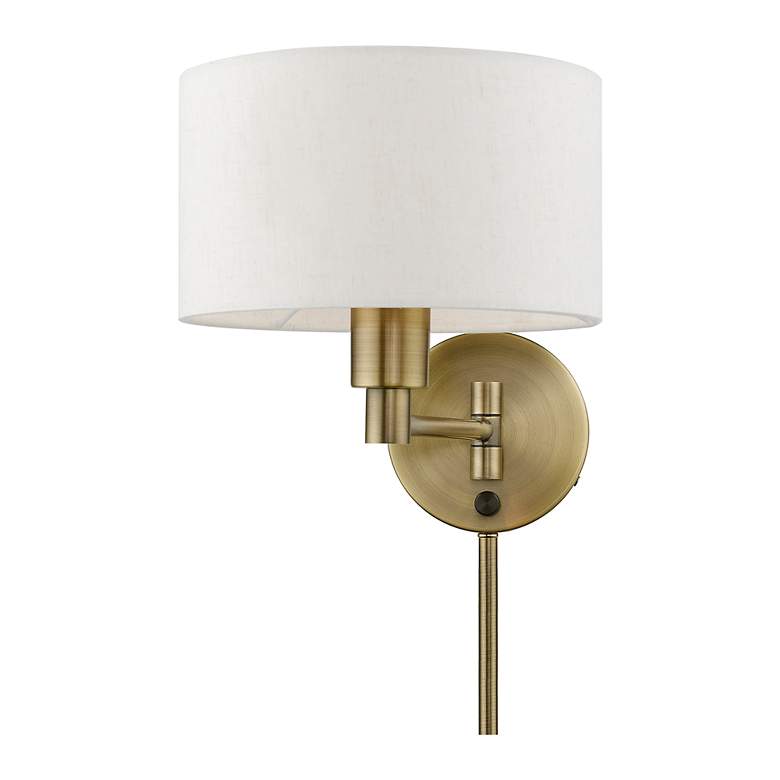 Image 6 1 Light Antique Brass Swing Arm Wall Lamp more views