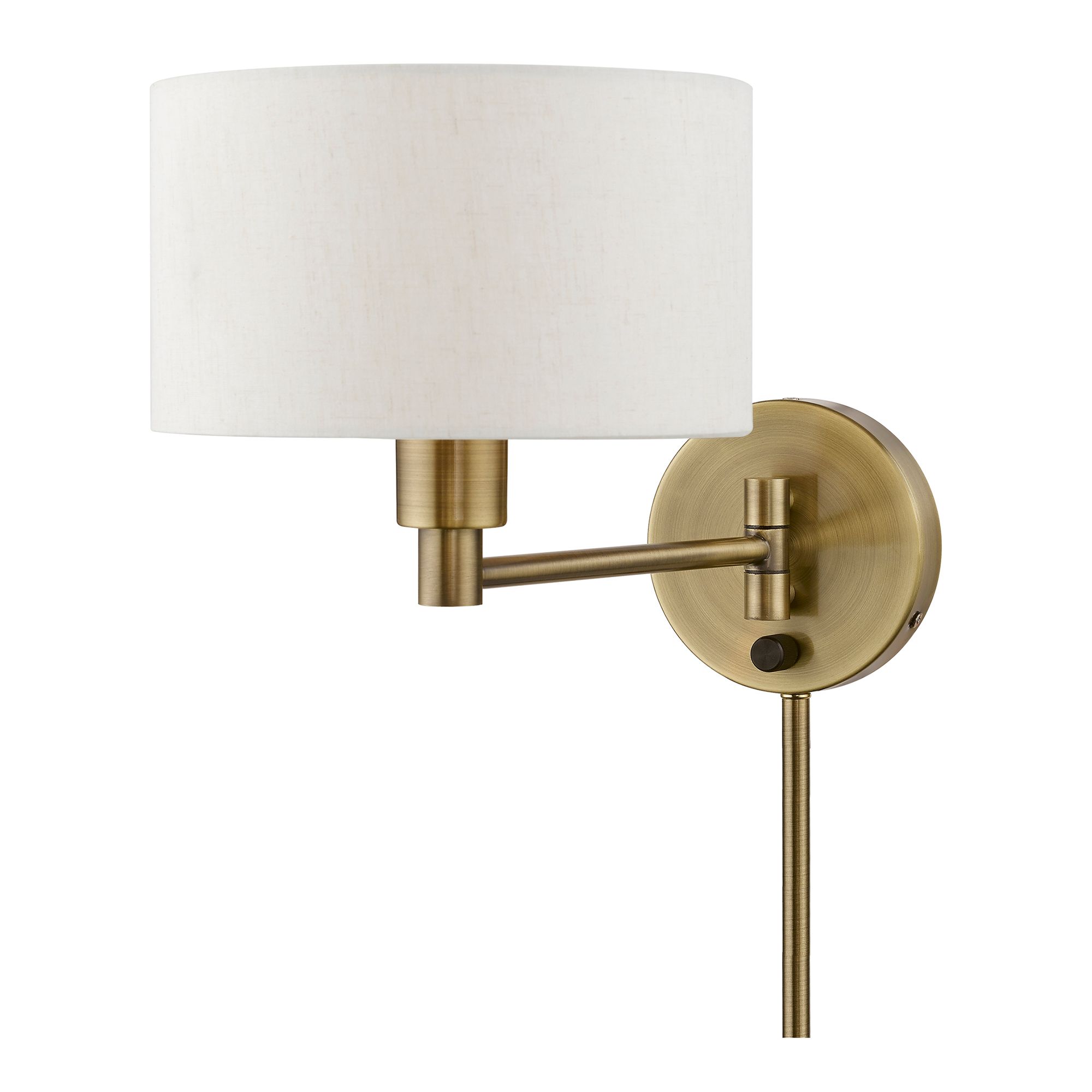 1 Light Antique Brass Swing Arm Wall Lamp