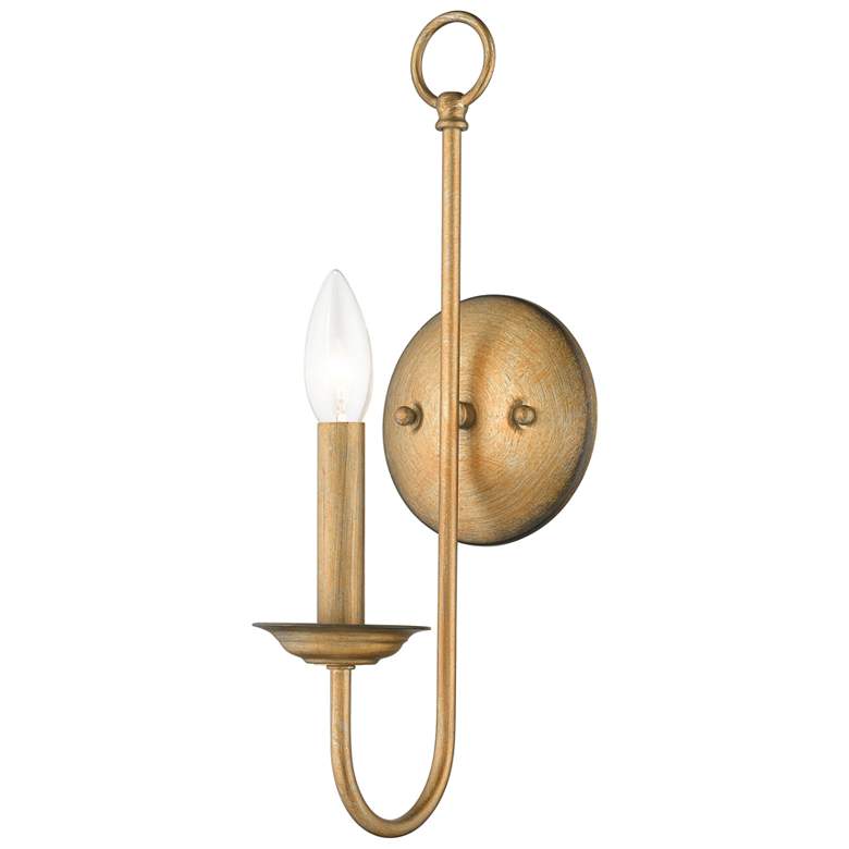 Image 1 1 Light Antique Gold Leaf Single Sconce