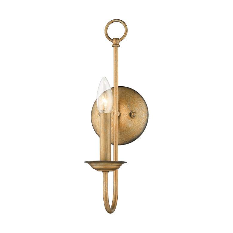 Image 4 1 Light Antique Gold Leaf Single Sconce more views