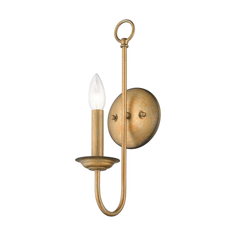 Image 5 1 Light Antique Gold Leaf Single Sconce more views