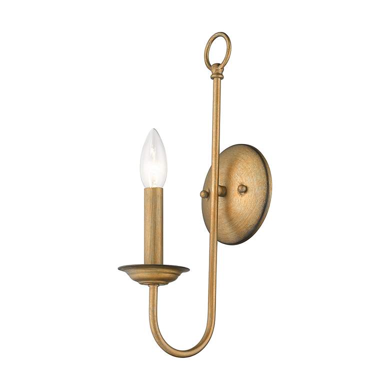 Image 6 1 Light Antique Gold Leaf Single Sconce more views