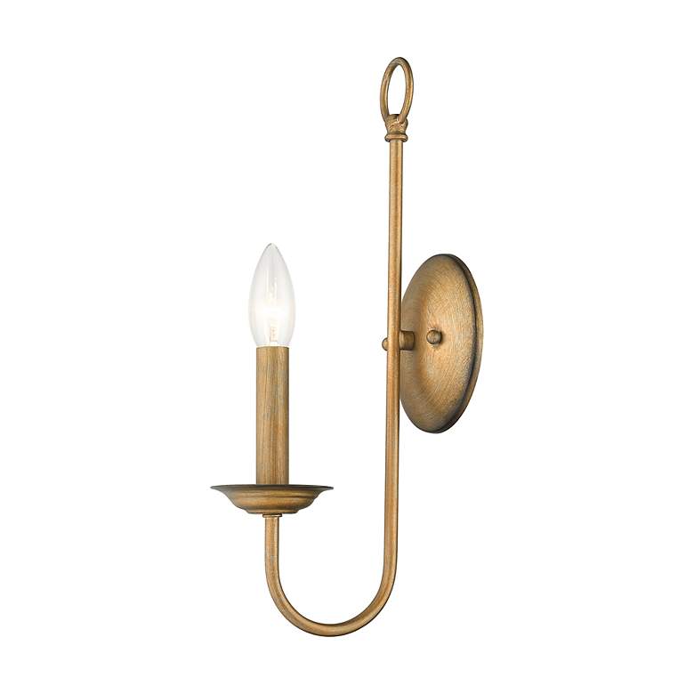 Image 7 1 Light Antique Gold Leaf Single Sconce more views