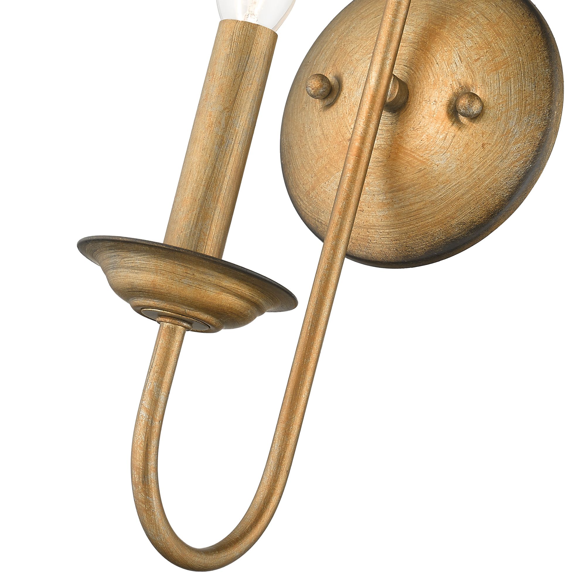 1 Light Antique Gold Leaf Single Sconce