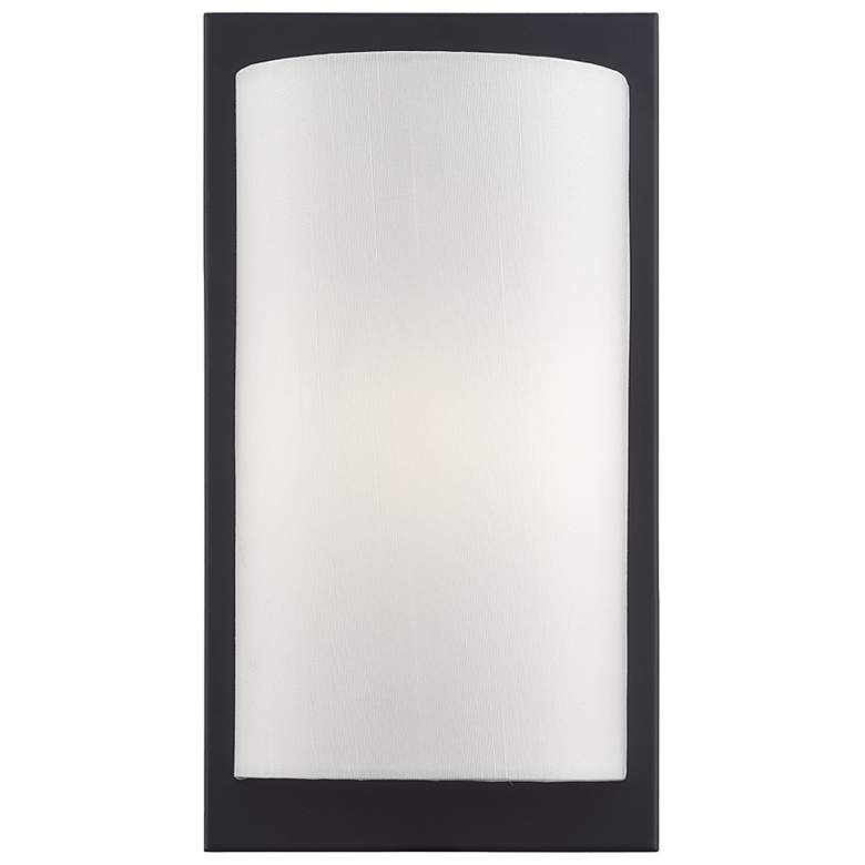 Image 2 1 Light Black ADA Sconce with Off-White Fabric Shade