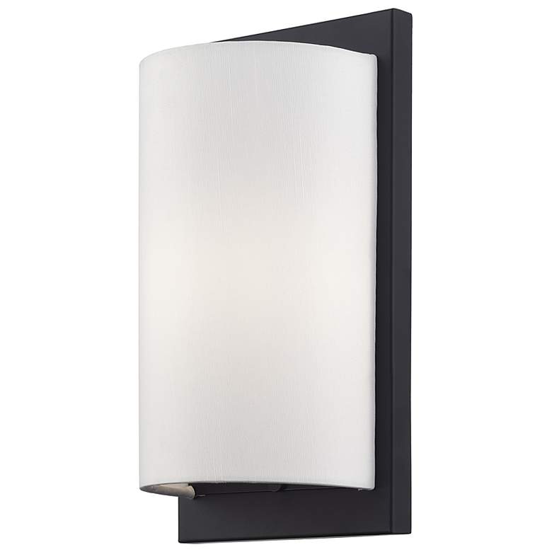 Image 4 1 Light Black ADA Sconce with Off-White Fabric Shade more views