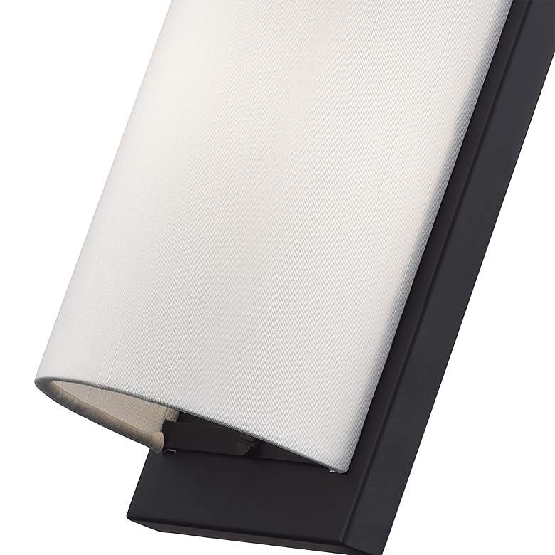 Image 6 1 Light Black ADA Sconce with Off-White Fabric Shade more views