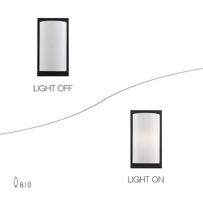 Image 7 1 Light Black ADA Sconce with Off-White Fabric Shade more views