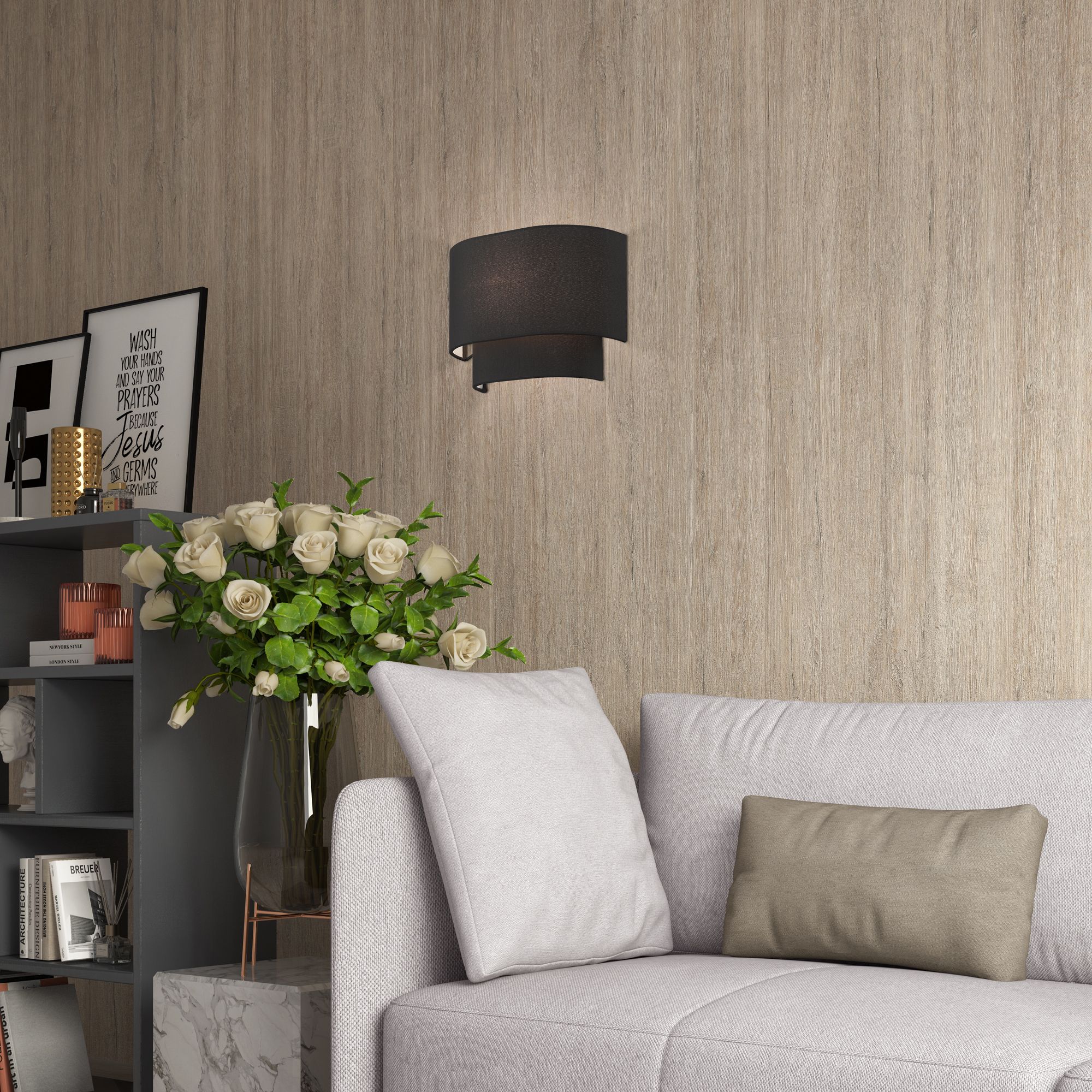 1 Light Black ADA Sconce