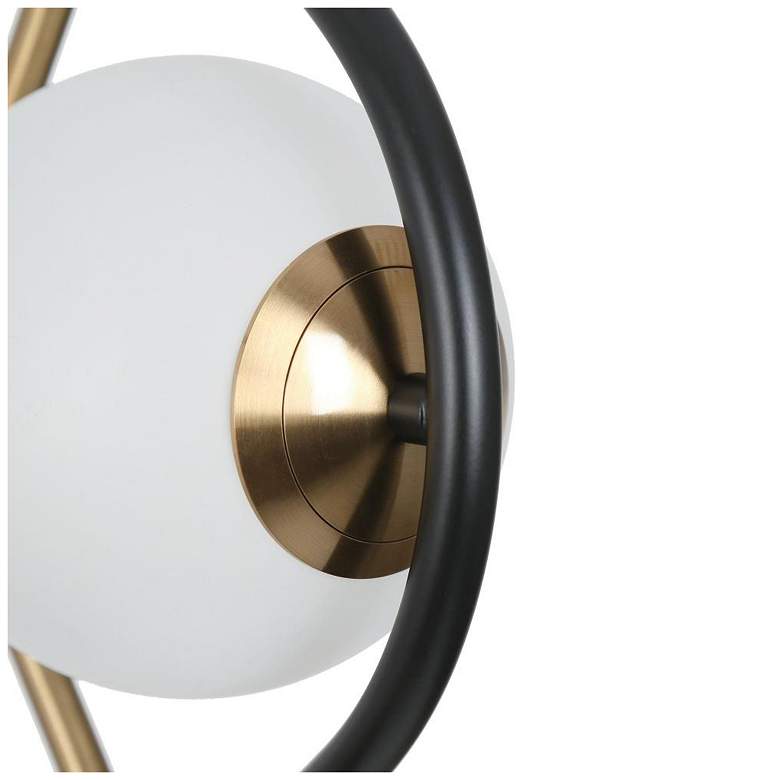 Image 4 1-light Black and Brass Ball LED Pendant Lamp with Frosted Glass more views