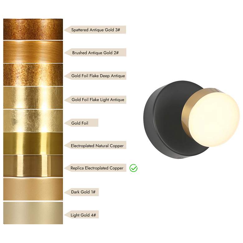 Image 3 1-Light Black and Brass Integrated LED Vanity Light more views