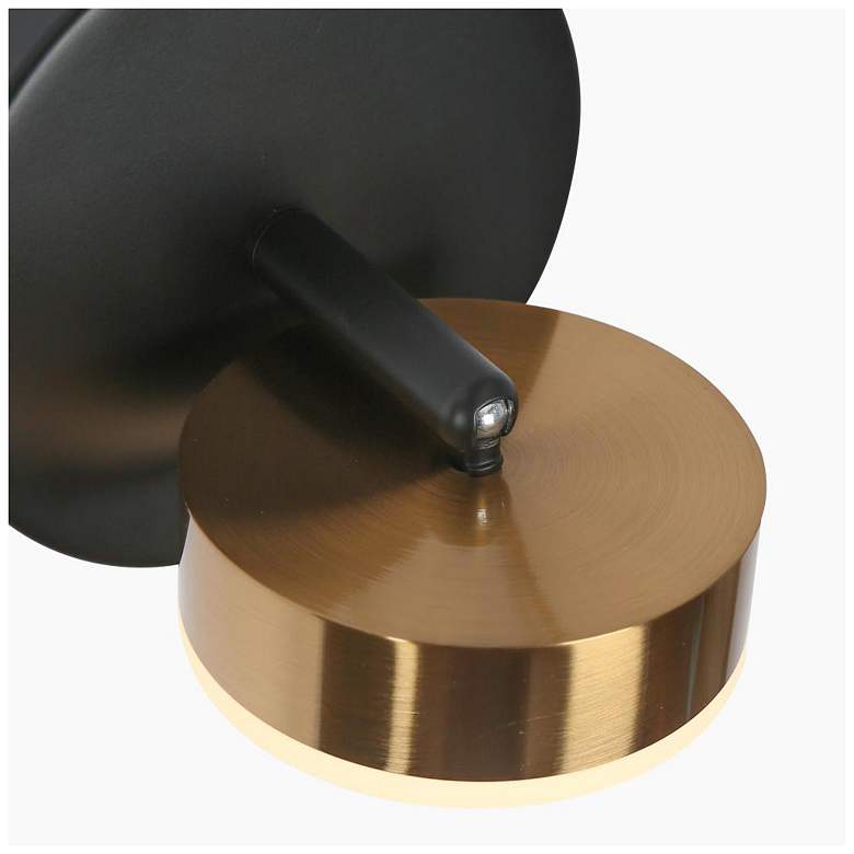 Image 4 1-Light Black and Brass Integrated LED Vanity Light more views