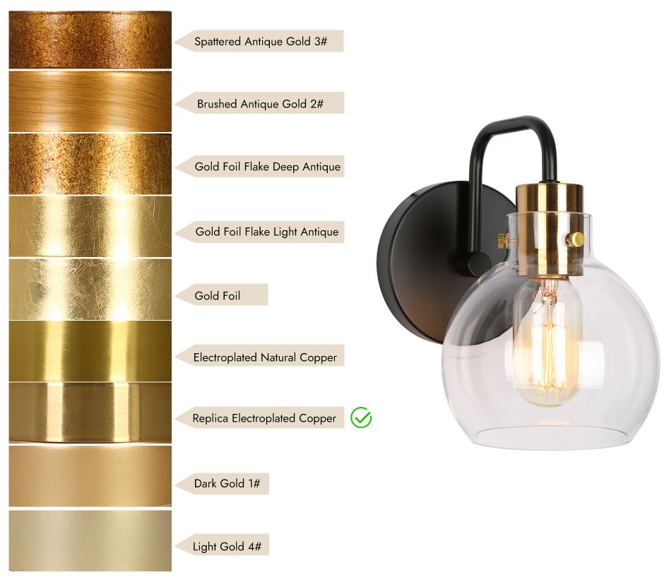 Image 4 1-Light Black and Brass Wall Sconce more views