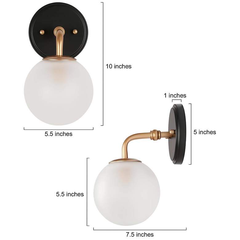 Image 2 1-Light Black and Gold Bath Light more views