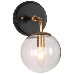 1-Light Black and Gold Bath Light