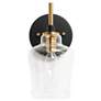 1_1-Light Black Bathroom Wall Sconce with Bell Clear Glass