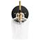 1-Light Black Bathroom Wall Sconce with Bell Clear Glass