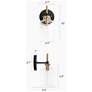 2_1-Light Black Bathroom Wall Sconce with Bell Clear Glass more views