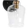 3_1-Light Black Bathroom Wall Sconce with Bell Clear Glass more views