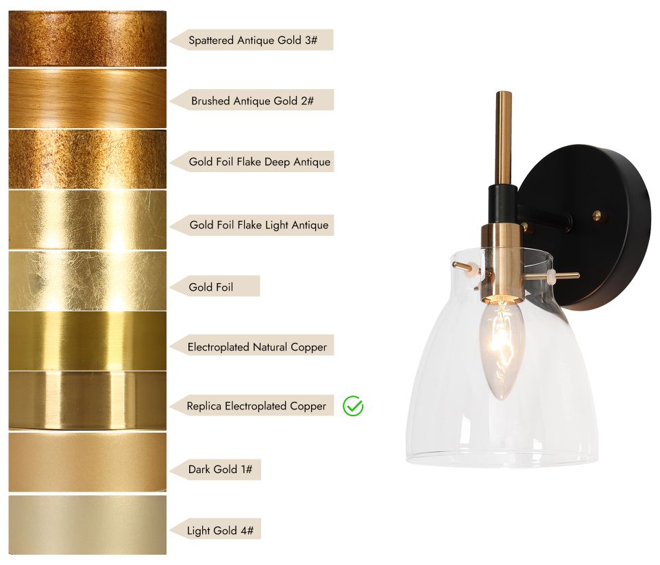 Image 4 1-Light Black Brass Wall Lighting more views