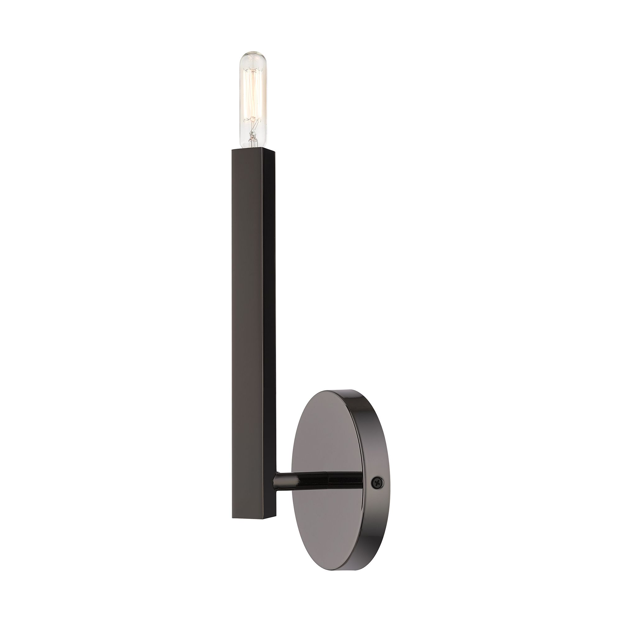 Image 7 1 Light Black Chrome ADA Sconce more views