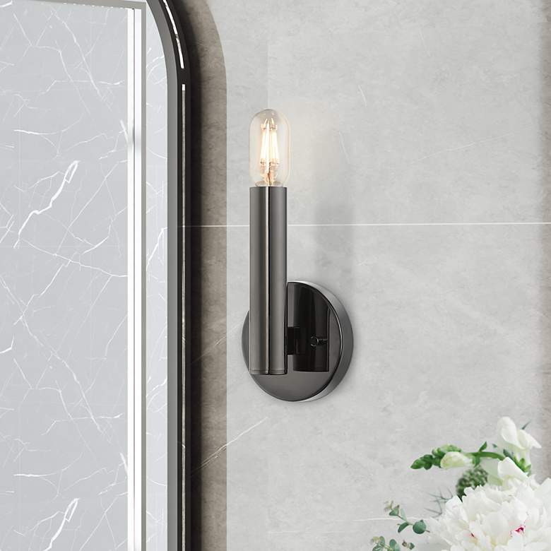 Image 1 1 Light Black Chrome ADA Sconce