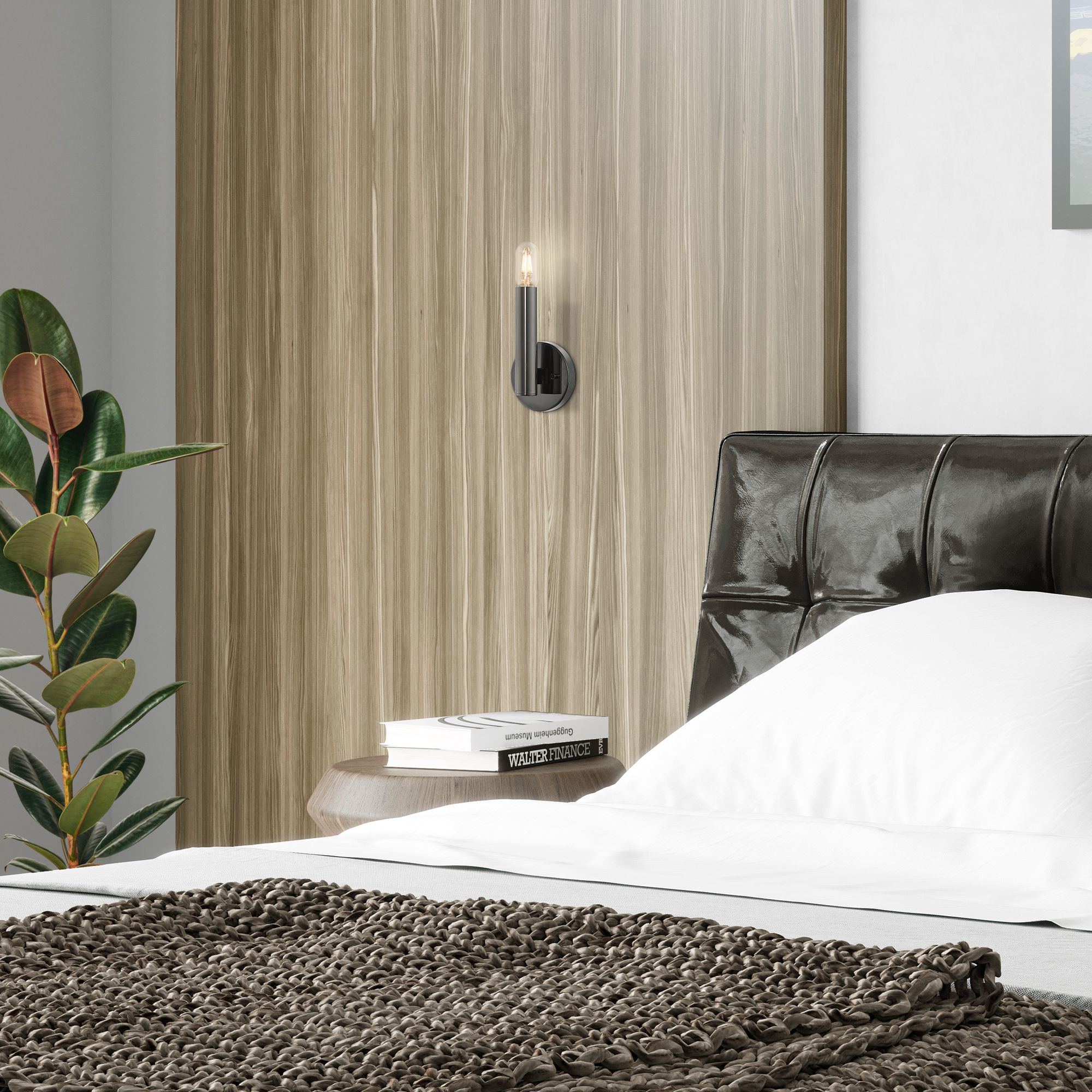 1 Light Black Chrome ADA Sconce