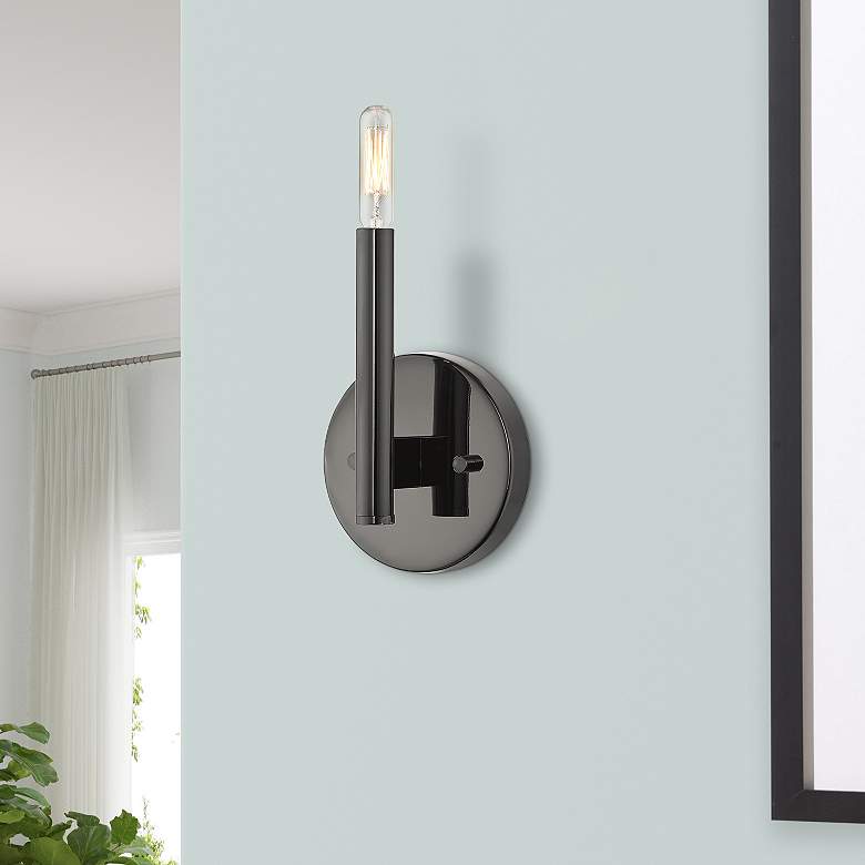 Image 1 1 Light Black Chrome ADA Sconce