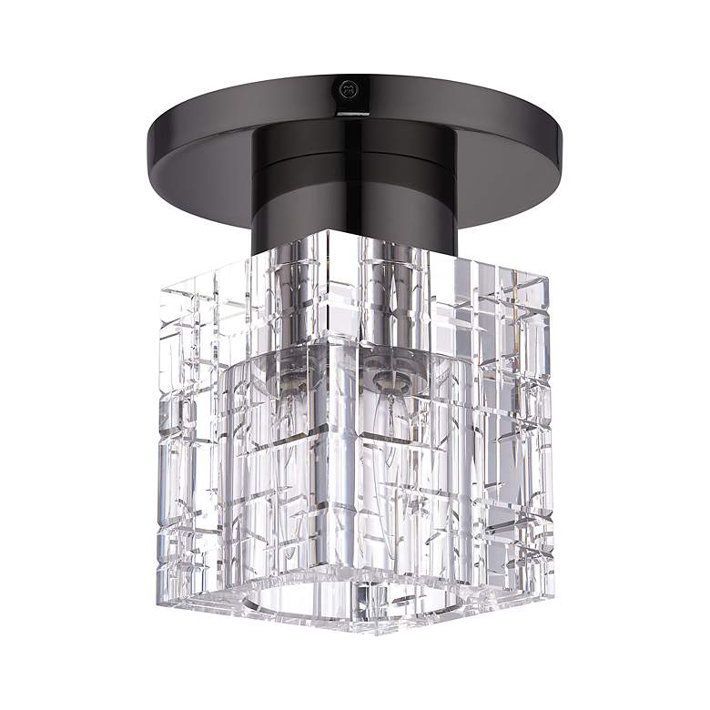 Image 3 1 Light Black Chrome Crystal Semi-Flush more views