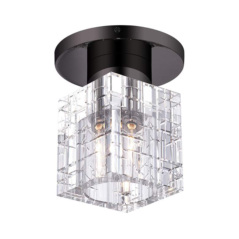 Image 4 1 Light Black Chrome Crystal Semi-Flush more views
