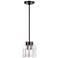 1 Light Black Chrome Crystal Single Pendant