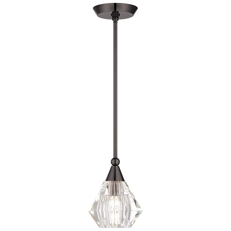 Image 1 1 Light Black Chrome Crystal Single Pendant