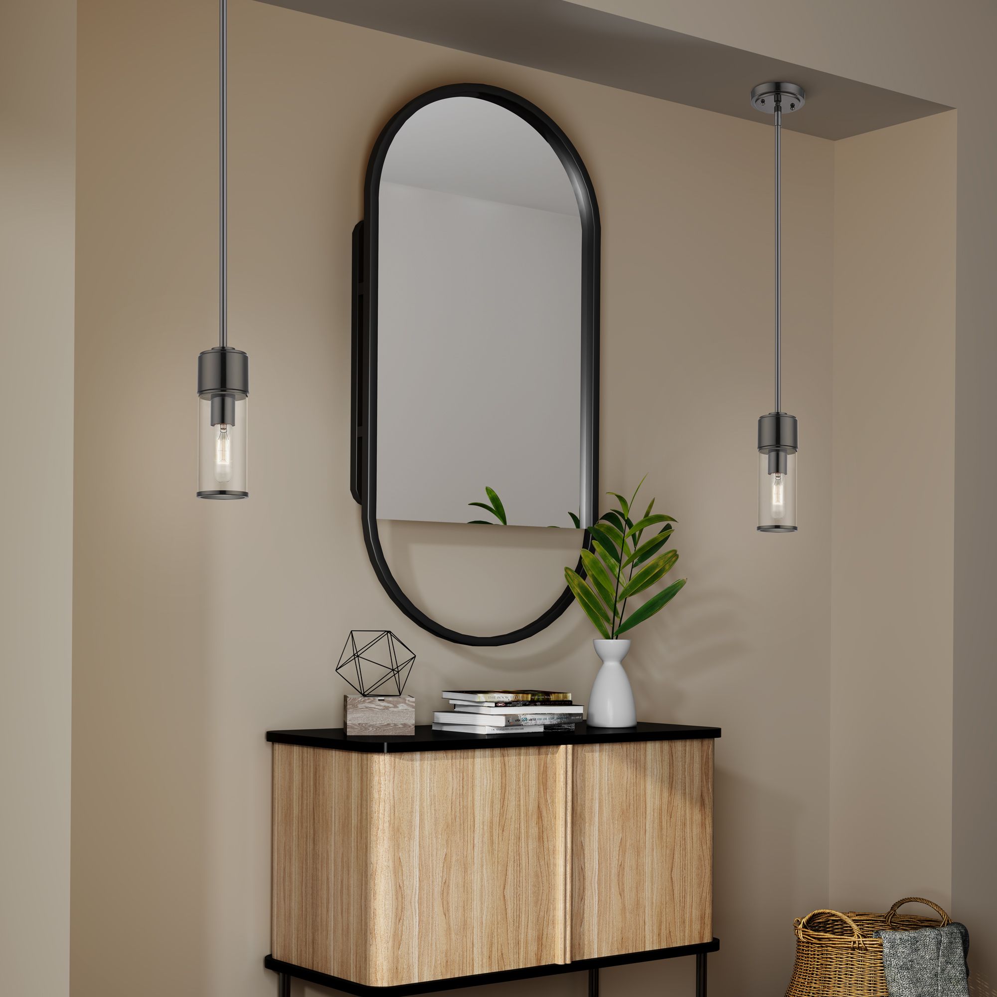 1 Light Black Chrome Mini Pendant