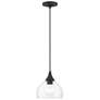 2_1 Light Black Glass Pendant with Brushed Nickel Finish Accents