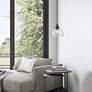 3_1 Light Black Glass Pendant with Brushed Nickel Finish Accents more views